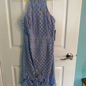 Lulus Crochet Periwinkle Cocktail Dress, Size Medium